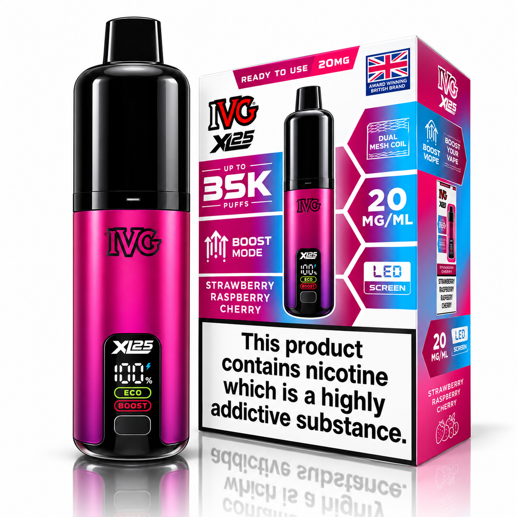 IVG XL 35000 Puff Prefilled Rechargeable Vape Kit – Box of 5 Devices