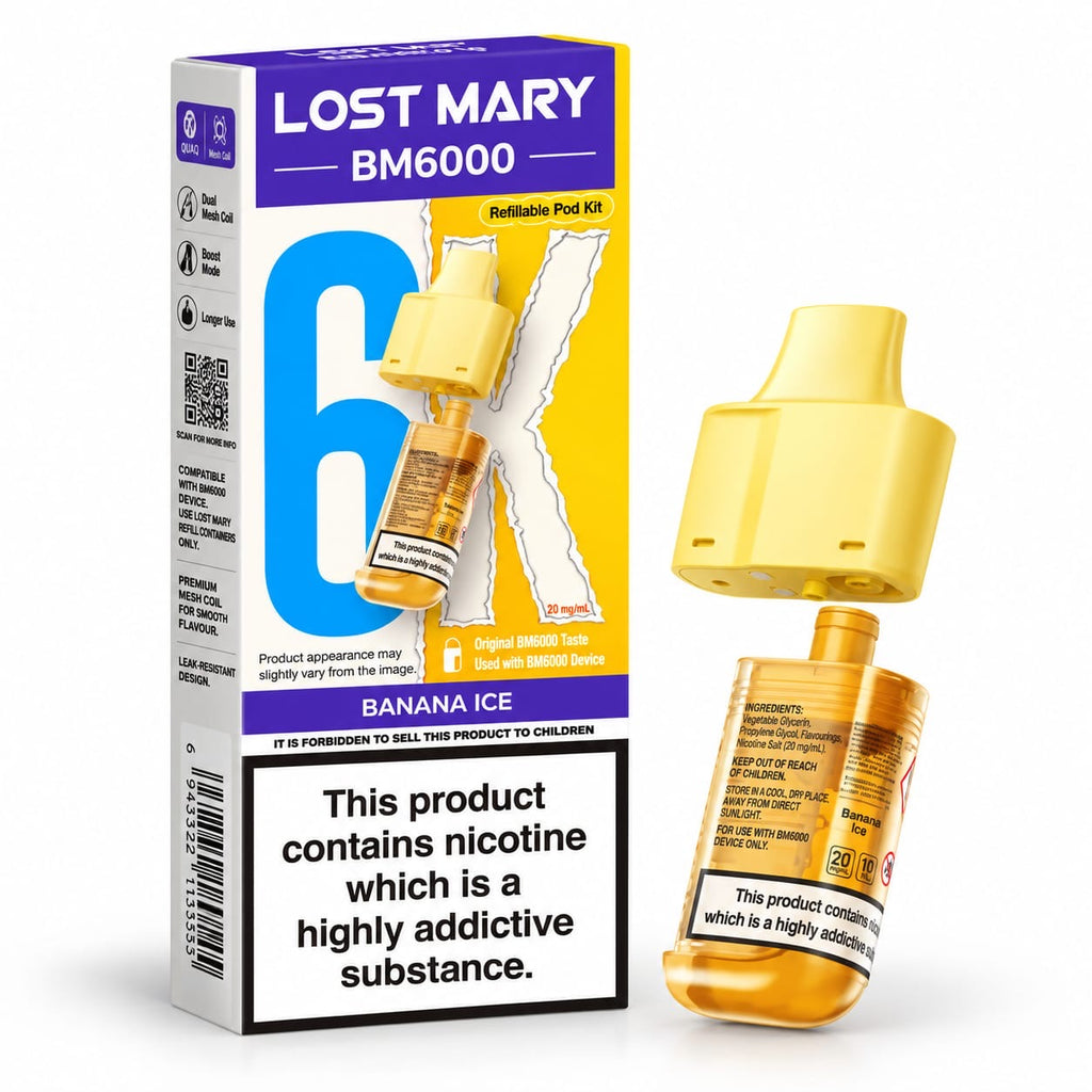 Lost Mary BM6000 Prefilled Replacement Vape Pods – Pack of 5 Cartridges