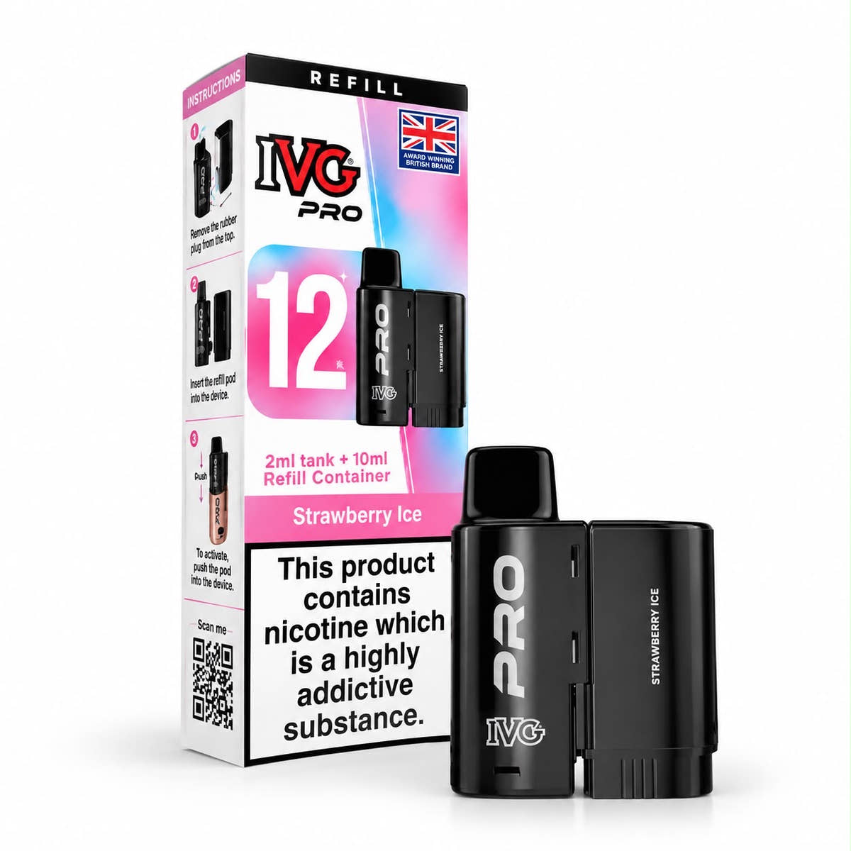 IVG Pro 12 Prefilled Replacement Vape Pods – Box of 5 Cartridges