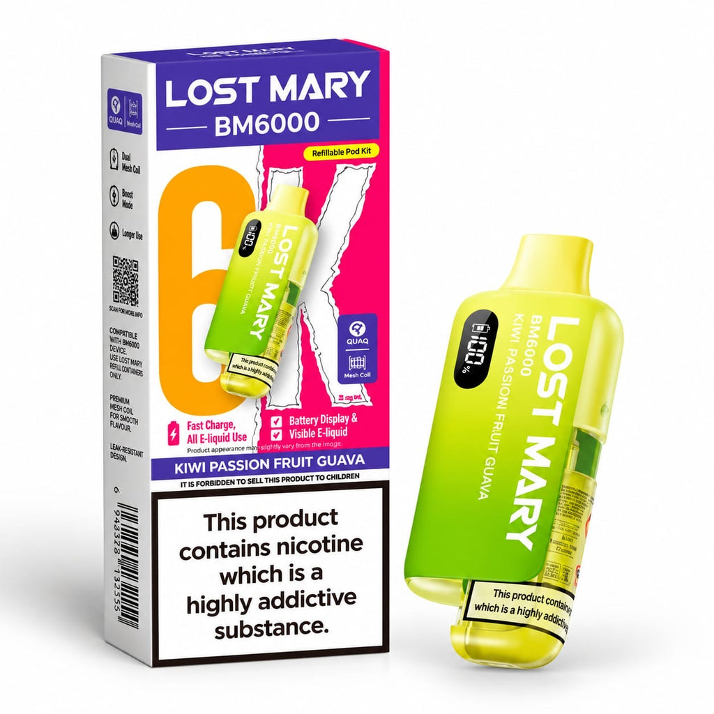 Lost Mary BM6000 Prefilled Replacement Vape Pods – Pack of 5 Cartridges