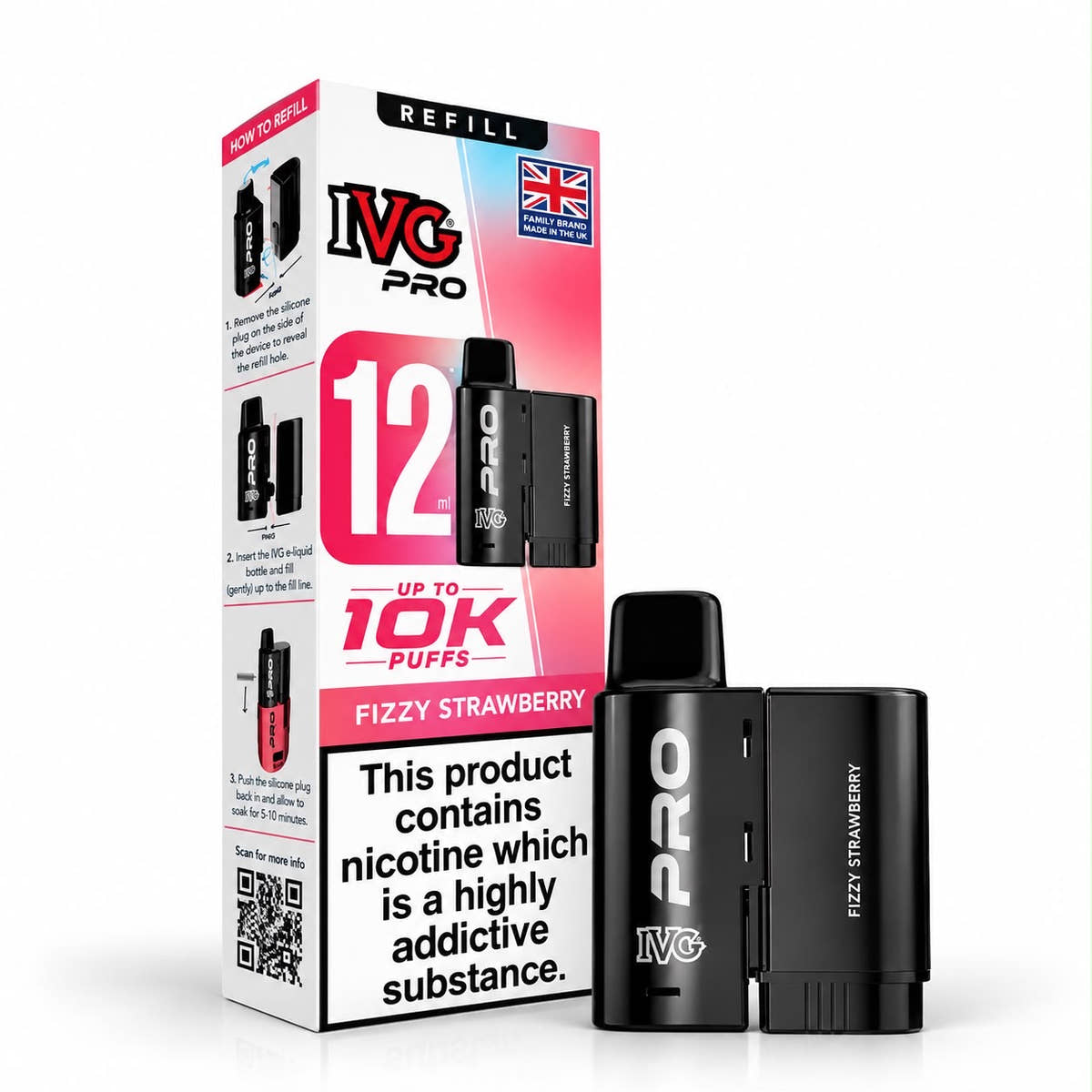 IVG Pro 12 Prefilled Replacement Vape Pods – Box of 5 Cartridges