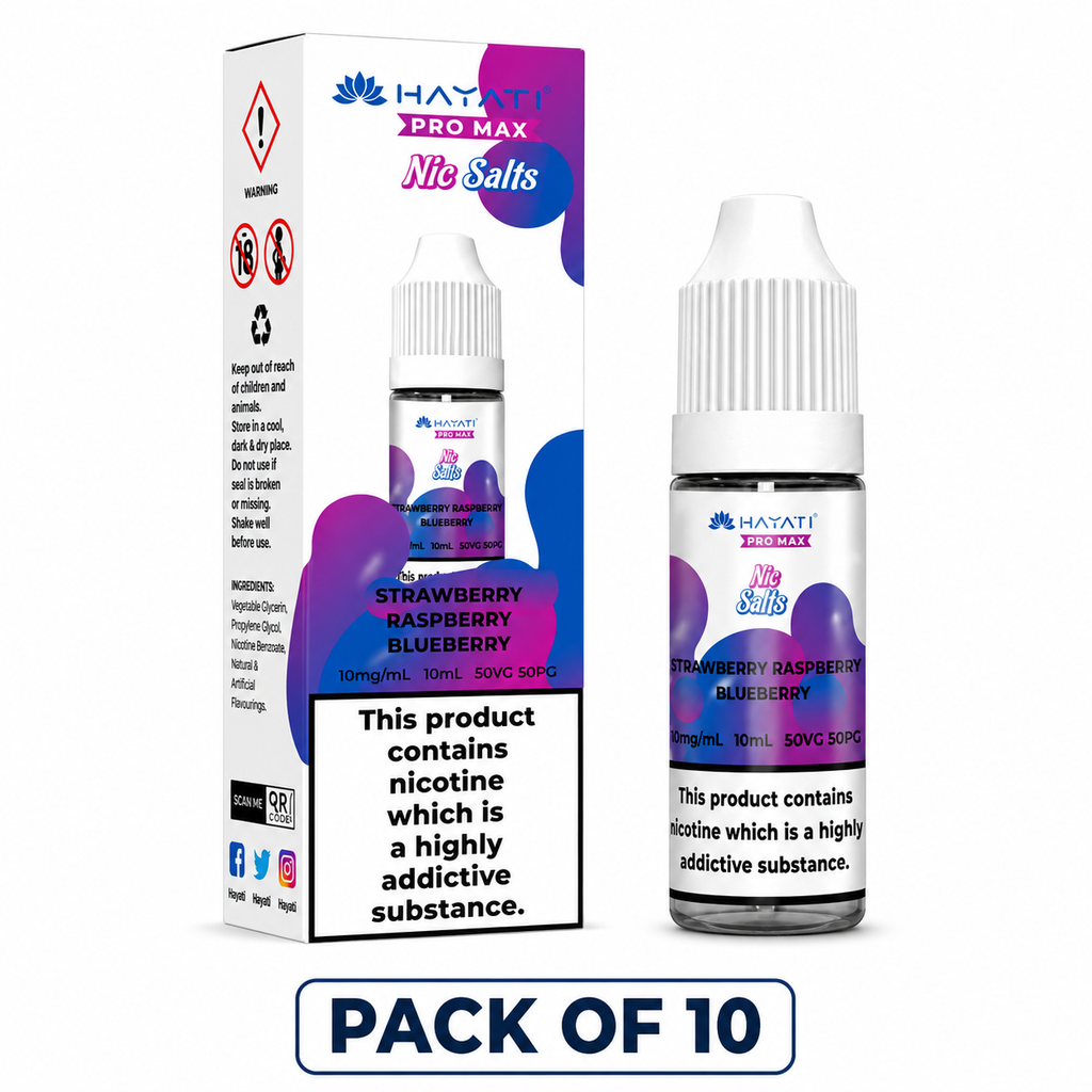 Hayati Pro Max Nicotine Salt 10ml E-Liquid – Case of 10 Bottles