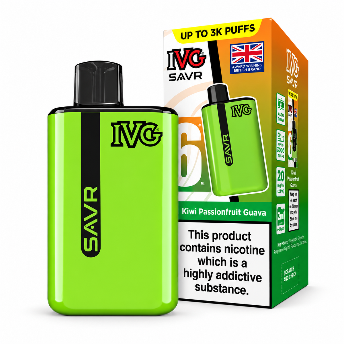 IVG SAVR 3000 Puffs Prefilled Vape Kit - Pack of 5