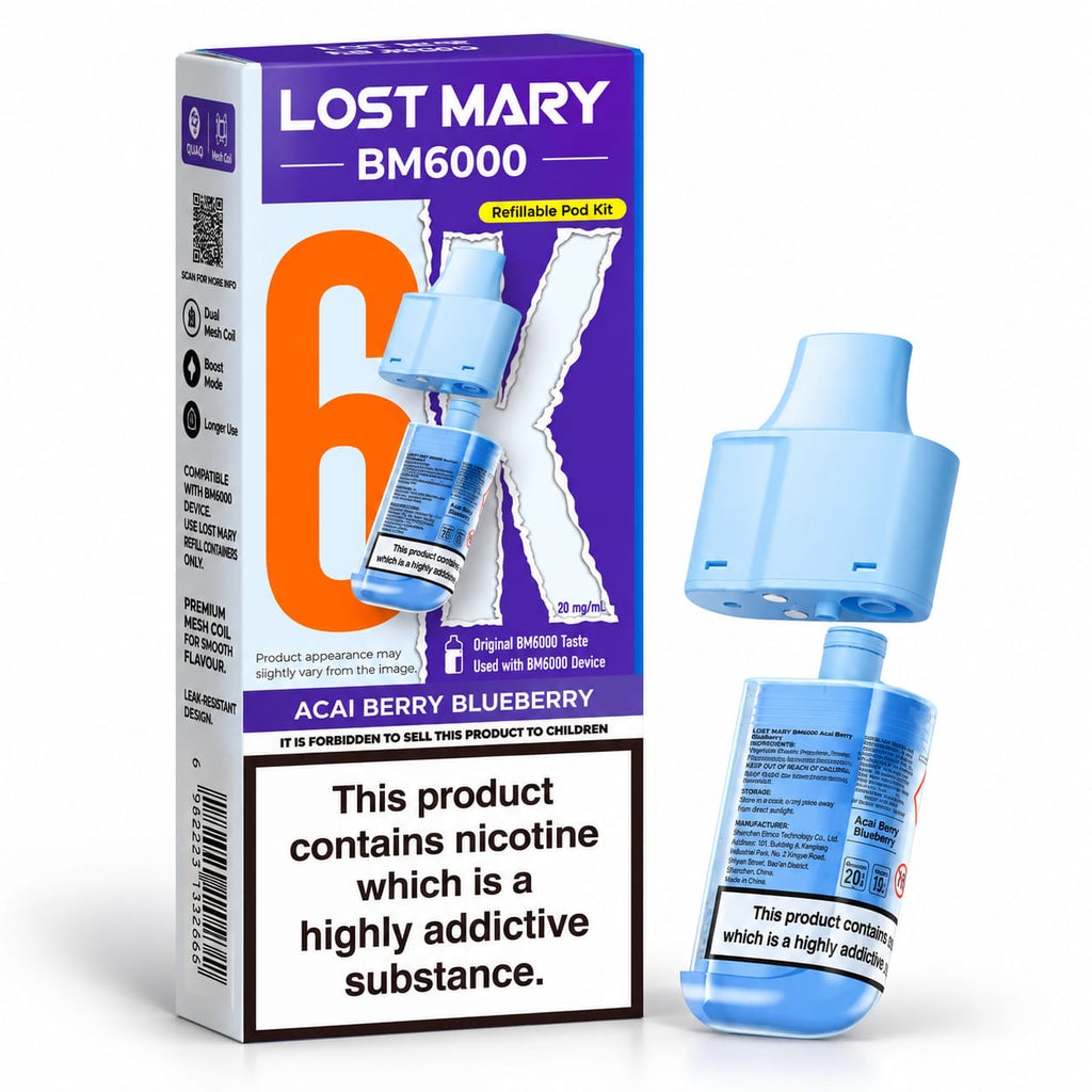 Lost Mary BM6000 Prefilled Replacement Vape Pods – Pack of 5 Cartridges