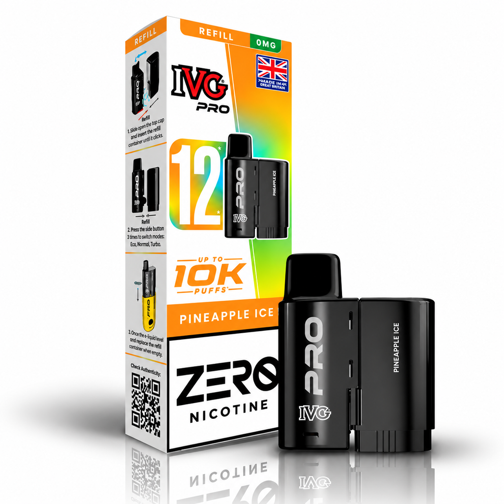 IVG Pro 12 Zero Nicotine Prefilled Replacement Pods - Pack of 5