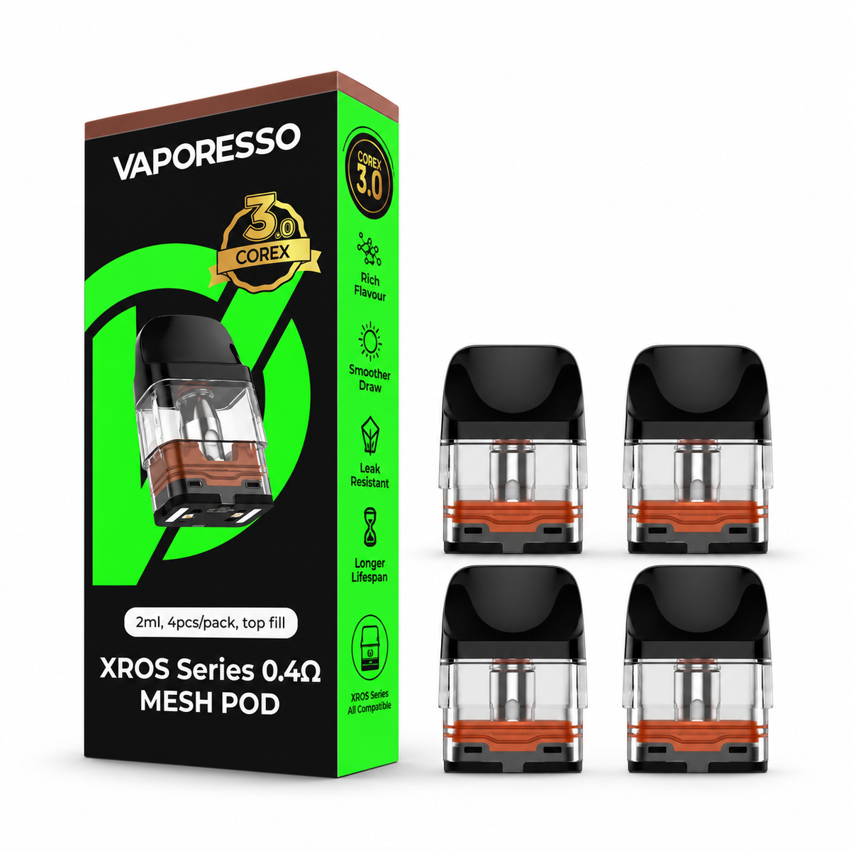 Vaporesso XROS Corex 3.0 Replacement Pods – Pack of 4 Cartridges