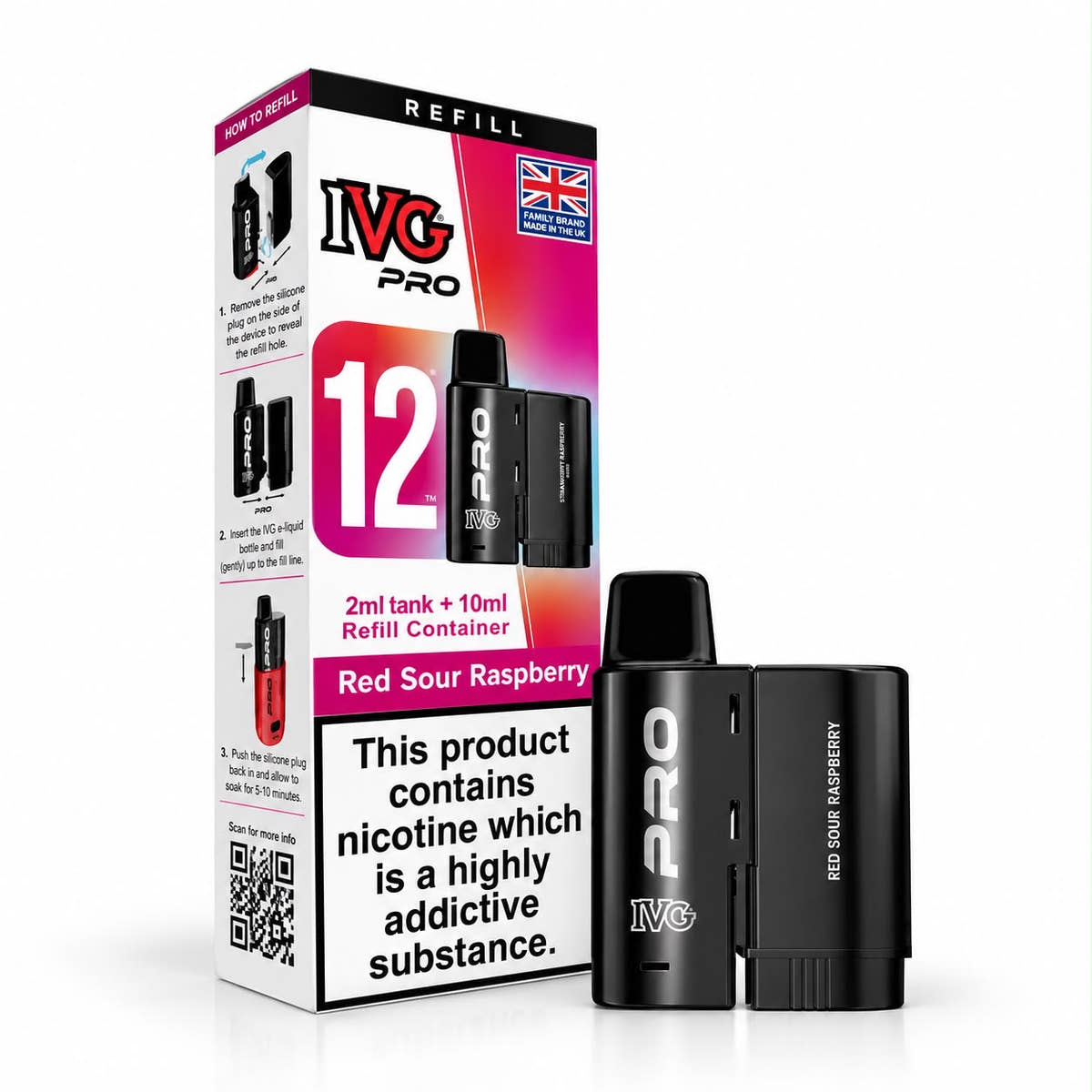 IVG Pro 12 Prefilled Replacement Vape Pods – Box of 5 Cartridges
