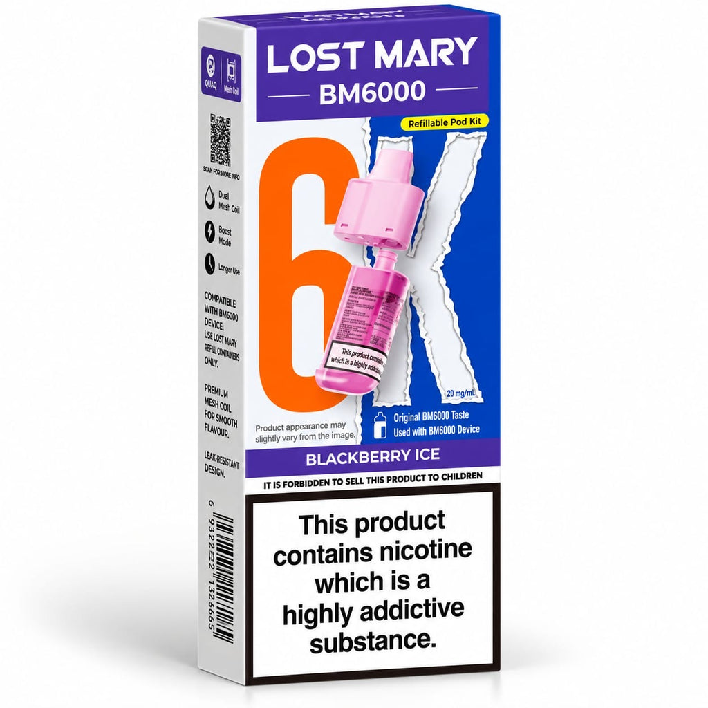 Lost Mary BM6000 Prefilled Replacement Vape Pods – Pack of 5 Cartridges