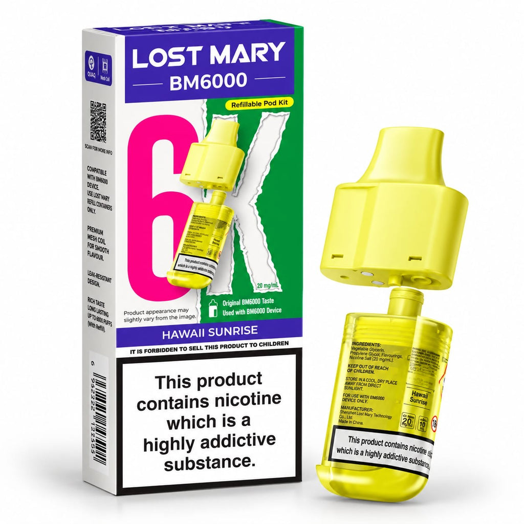 Lost Mary BM6000 Prefilled Replacement Vape Pods – Pack of 5 Cartridges