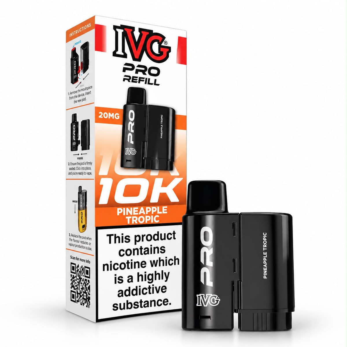 IVG Pro 12 Prefilled Replacement Vape Pods – Box of 5 Cartridges