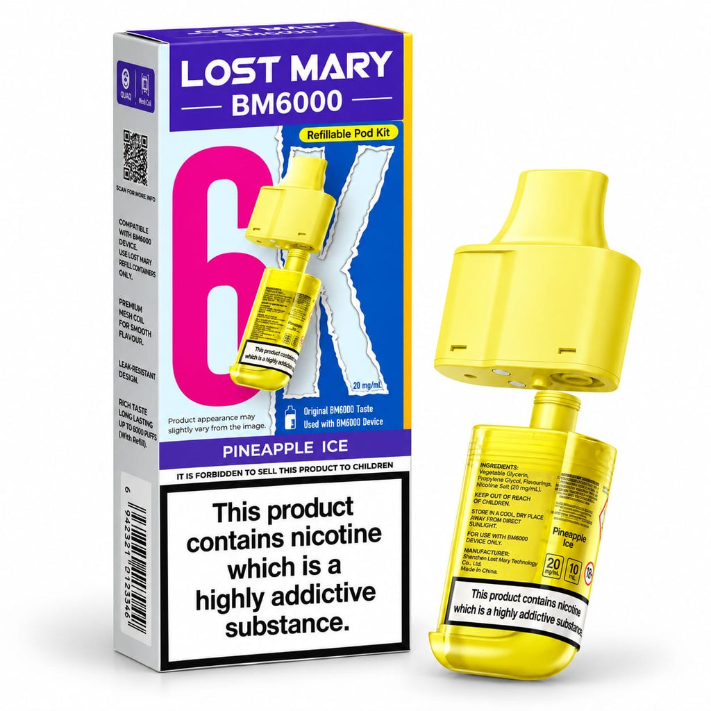 Lost Mary BM6000 Prefilled Replacement Vape Pods – Pack of 5 Cartridges
