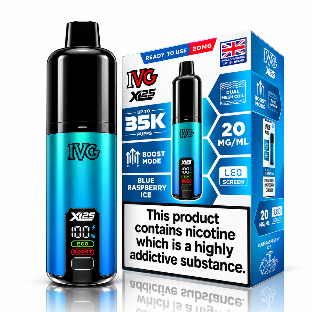 IVG XL 35000 Puff Prefilled Rechargeable Vape Kit – Box of 5 Devices