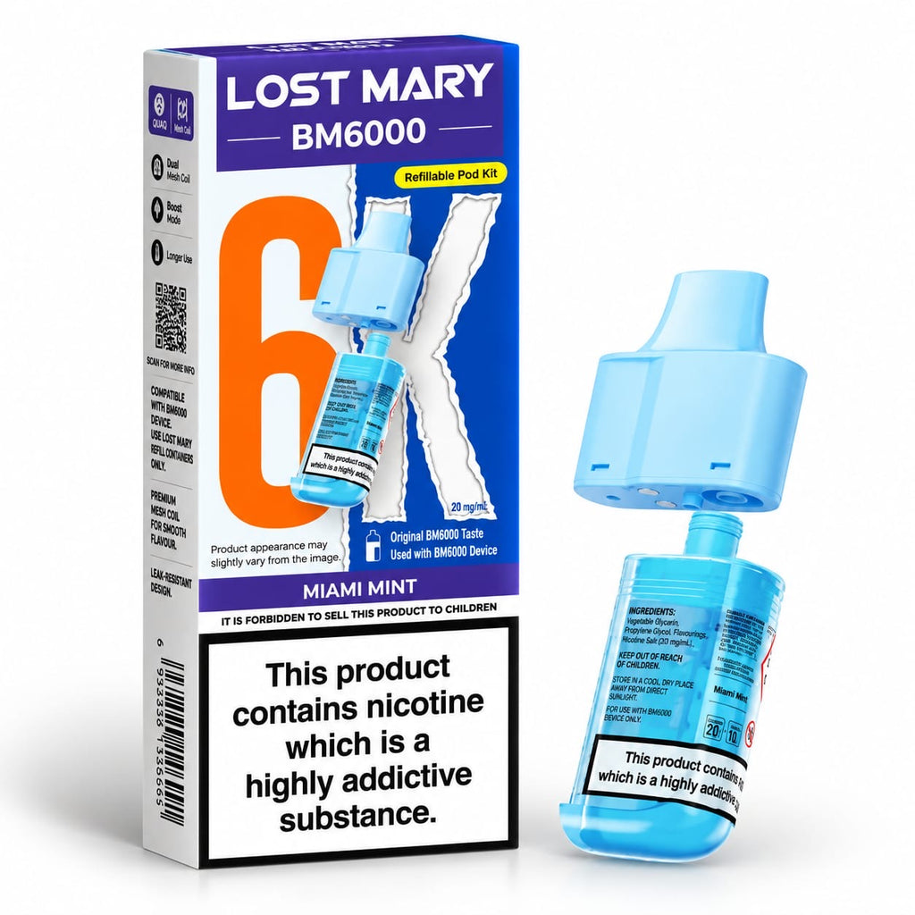 Lost Mary BM6000 Prefilled Replacement Vape Pods – Pack of 5 Cartridges