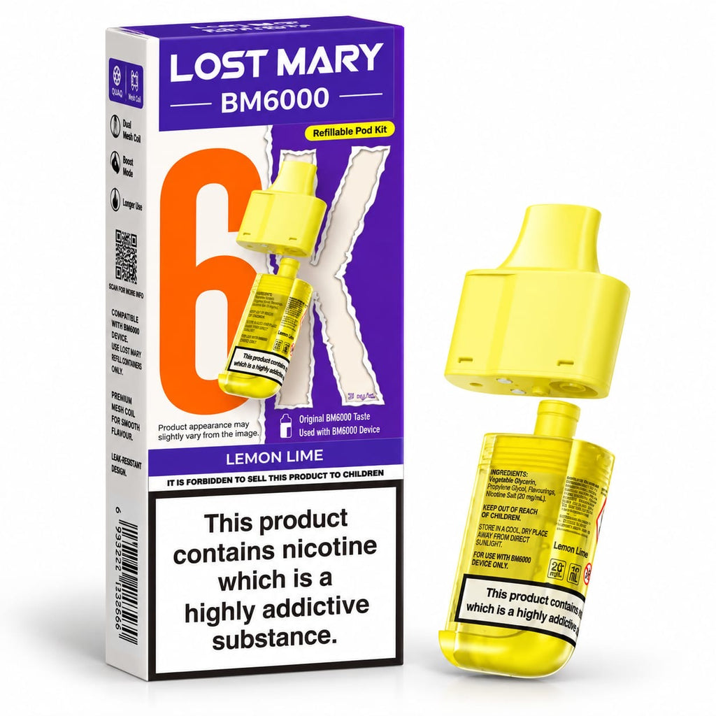 Lost Mary BM6000 Prefilled Replacement Vape Pods – Pack of 5 Cartridges