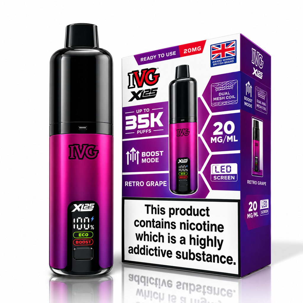IVG XL 35000 Puff Prefilled Rechargeable Vape Kit – Box of 5 Devices