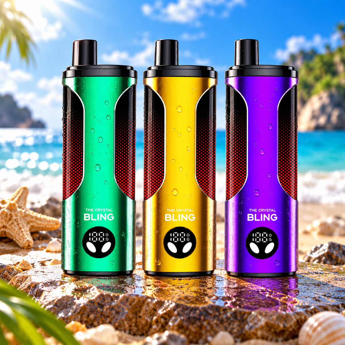 The Crystal Bling Shisha 25000 Puffs Zero Nicotine Disposable Vape - Pack of 5