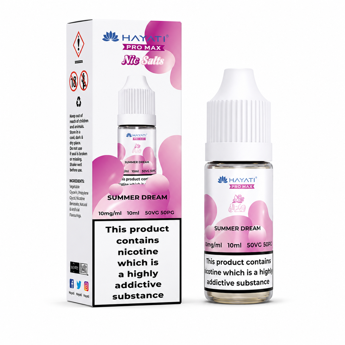 Hayati Pro Max Nicotine Salt 10ml E-Liquid – Case of 10 Bottles