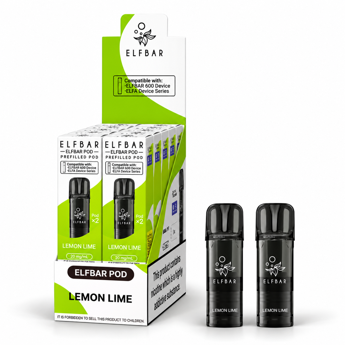 Elf Bar 600 2ml Prefilled Replacement Vape Pods – Bulk Case of 10
