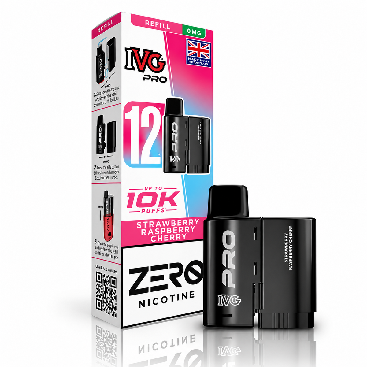 IVG Pro 12 Zero Nicotine Prefilled Replacement Pods - Pack of 5