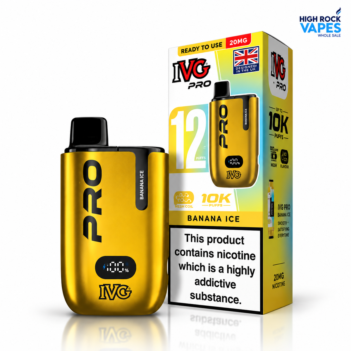 IVG Pro 12 Edition Rechargeable Prefilled Vape Kit – Case of 5 Devices Wholesale price
