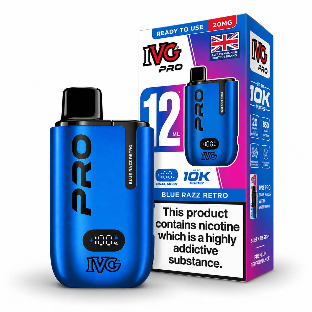 IVG Pro 12 Edition Rechargeable Prefilled Vape Kit – Case of 5 Devices Wholesale price
