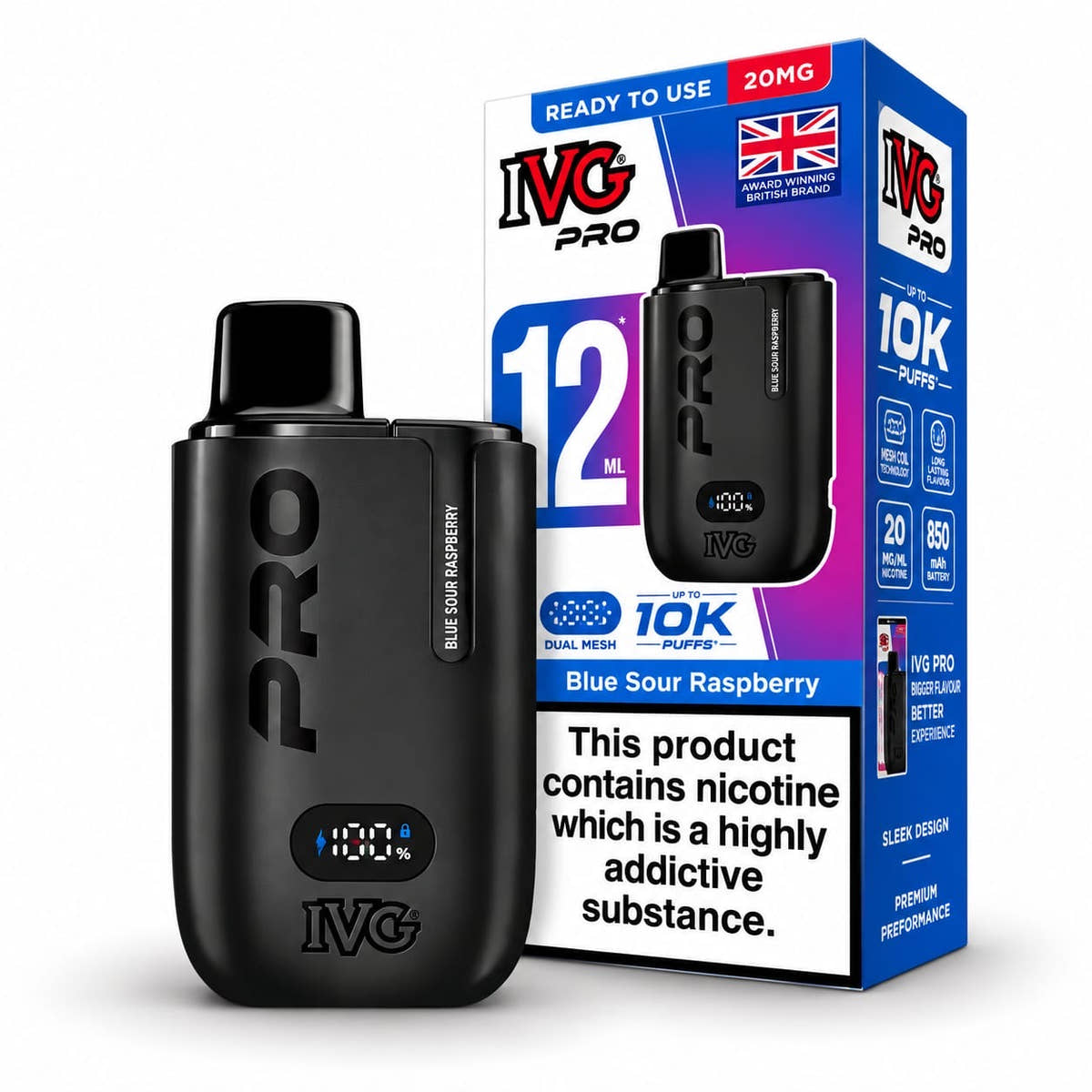 IVG Pro 12 Edition Rechargeable Prefilled Vape Kit – Case of 5 Devices Wholesale price