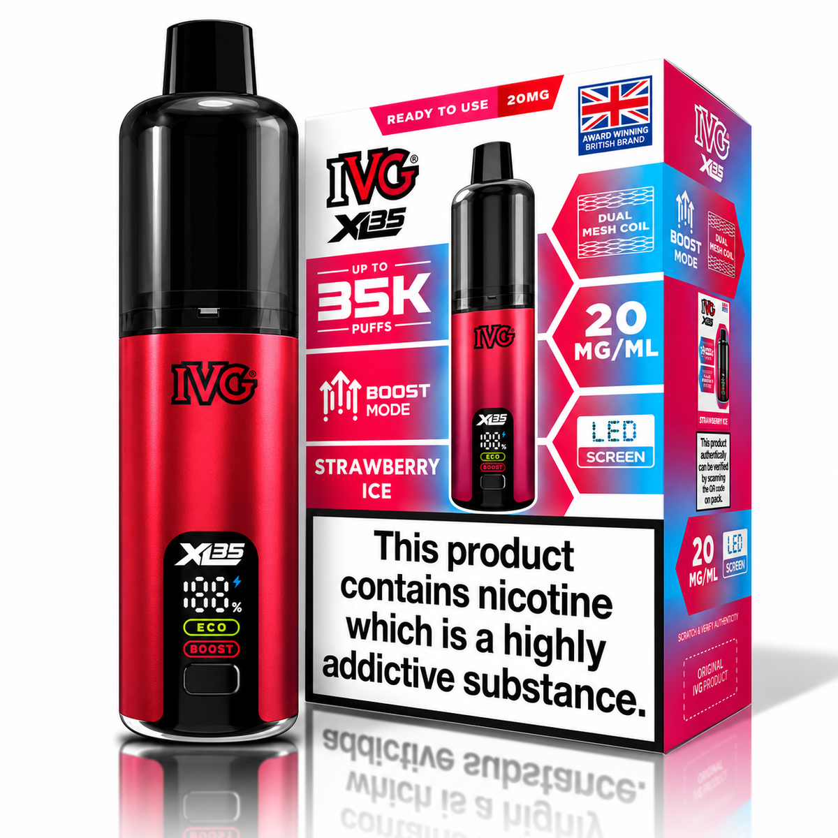 IVG XL 35000 Puff Prefilled Rechargeable Vape Kit – Box of 5 Devices