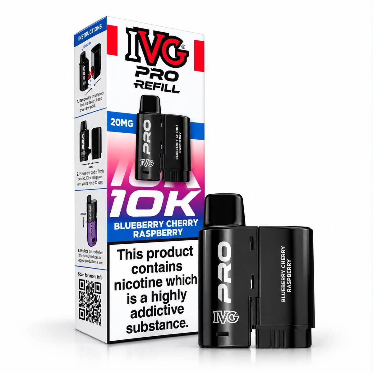 IVG Pro 12 Prefilled Replacement Vape Pods – Box of 5 Cartridges