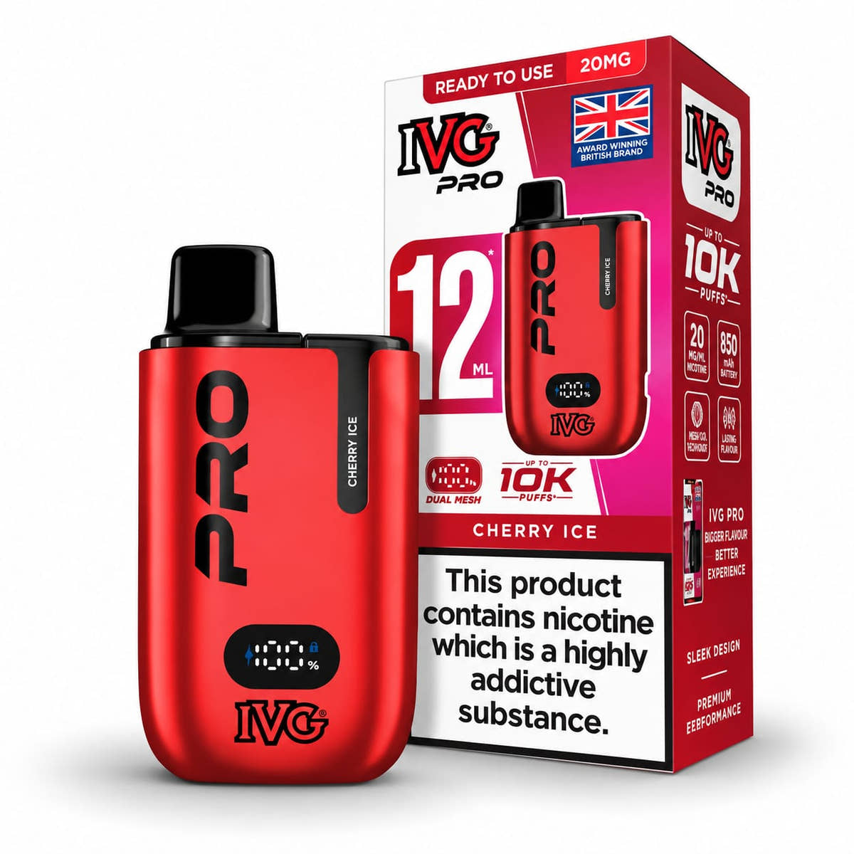 IVG Pro 12 Edition Rechargeable Prefilled Vape Kit – Case of 5 Devices Wholesale price