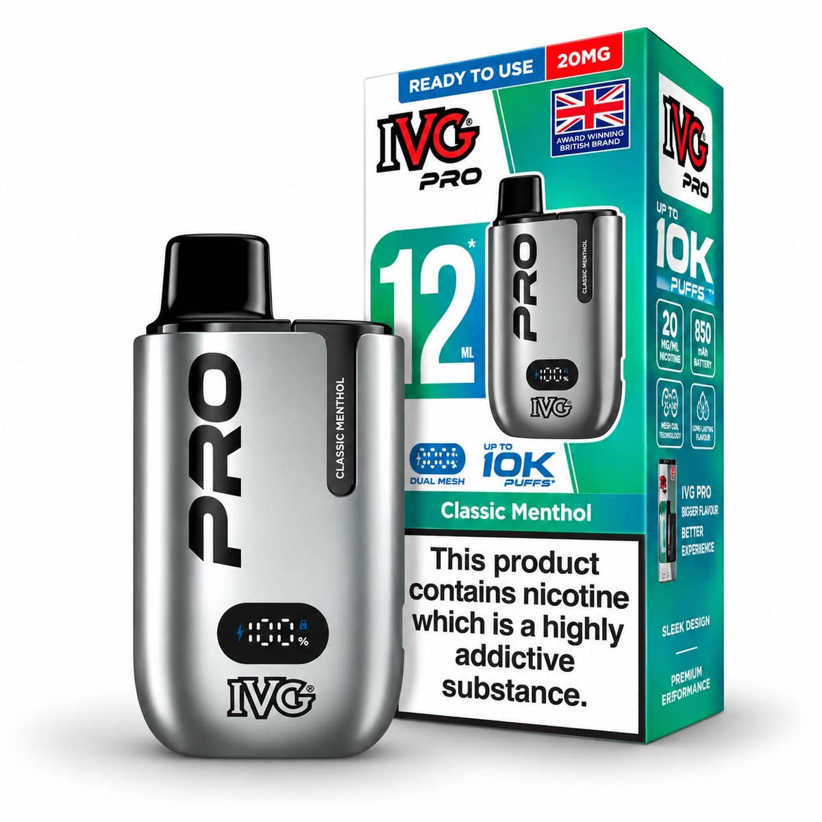 IVG Pro 12 Edition Rechargeable Prefilled Vape Kit – Case of 5 Devices Wholesale price