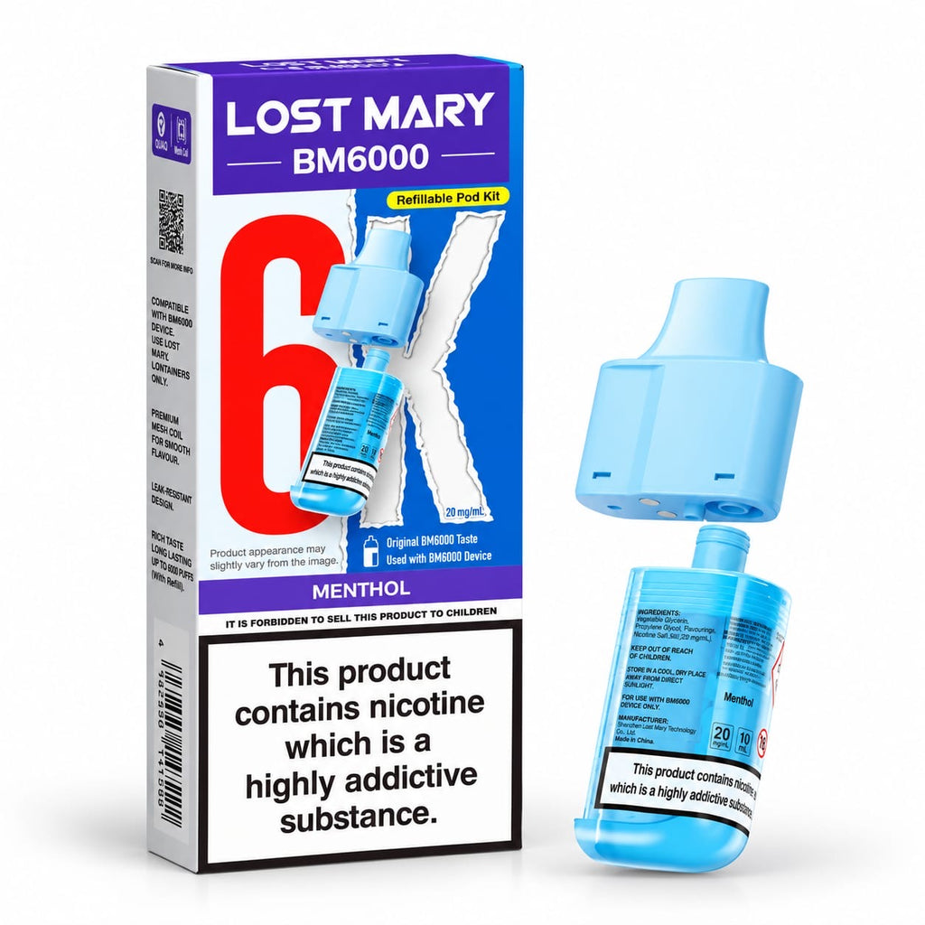 Lost Mary BM6000 Prefilled Replacement Vape Pods – Pack of 5 Cartridges