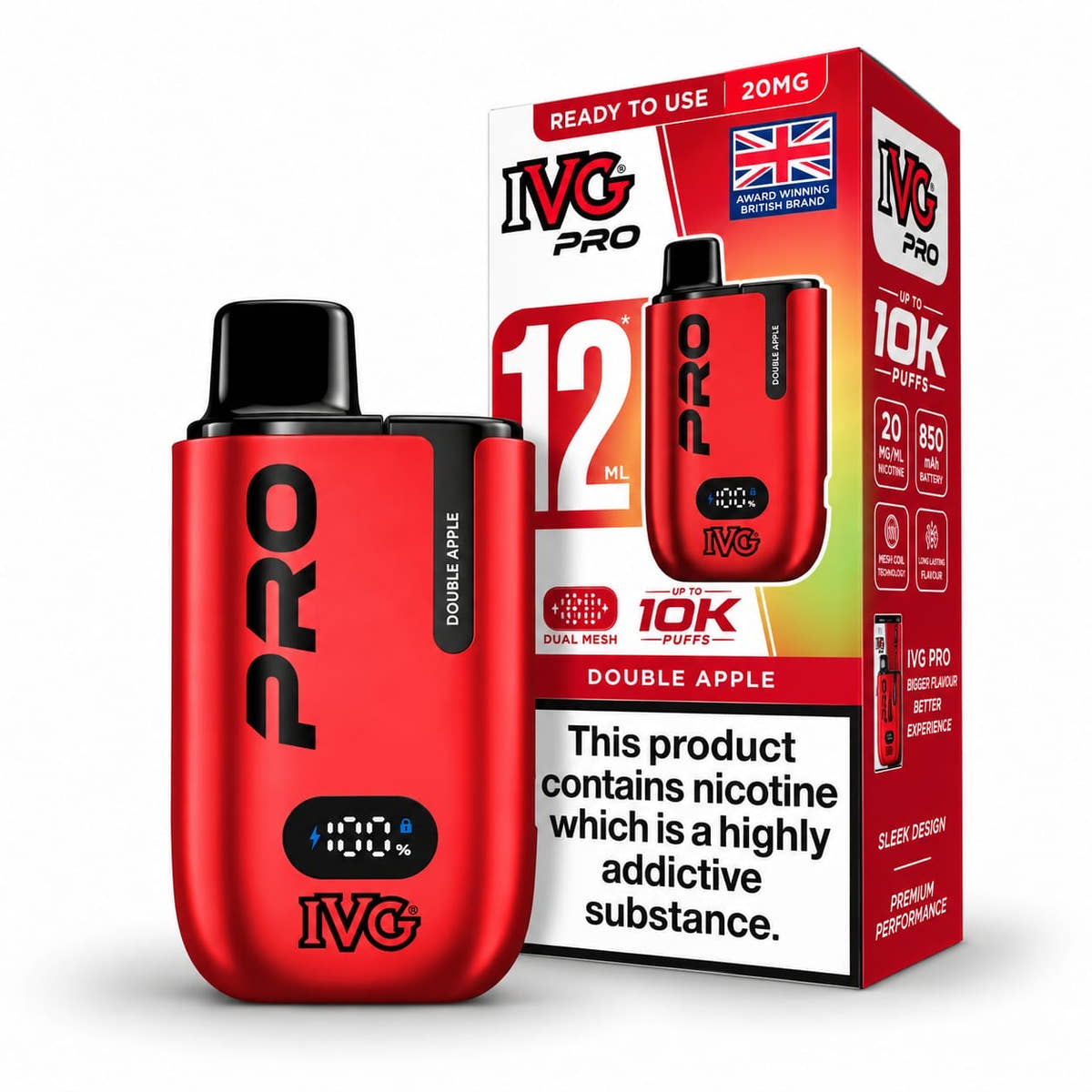 IVG Pro 12 Edition Rechargeable Prefilled Vape Kit – Case of 5 Devices Wholesale price