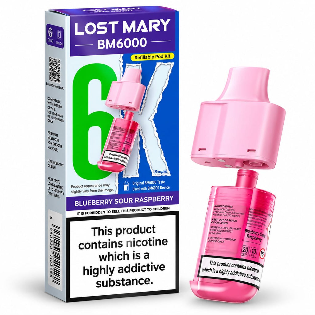Lost Mary BM6000 Prefilled Replacement Vape Pods – Pack of 5 Cartridges