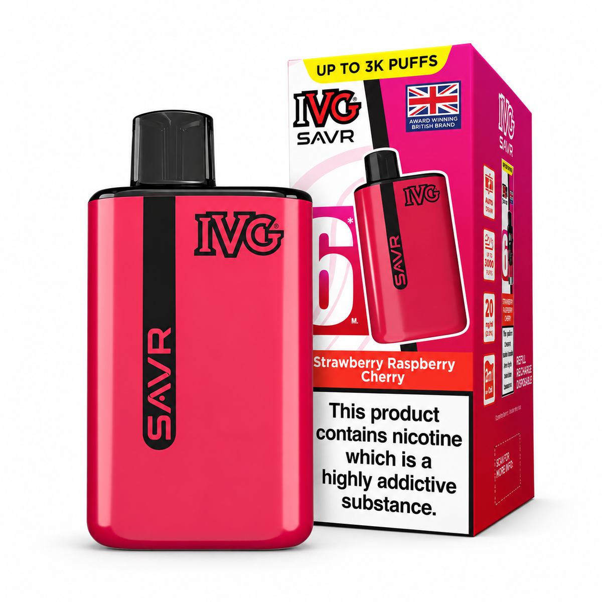 IVG SAVR 3000 Puffs Prefilled Vape Kit - Pack of 5