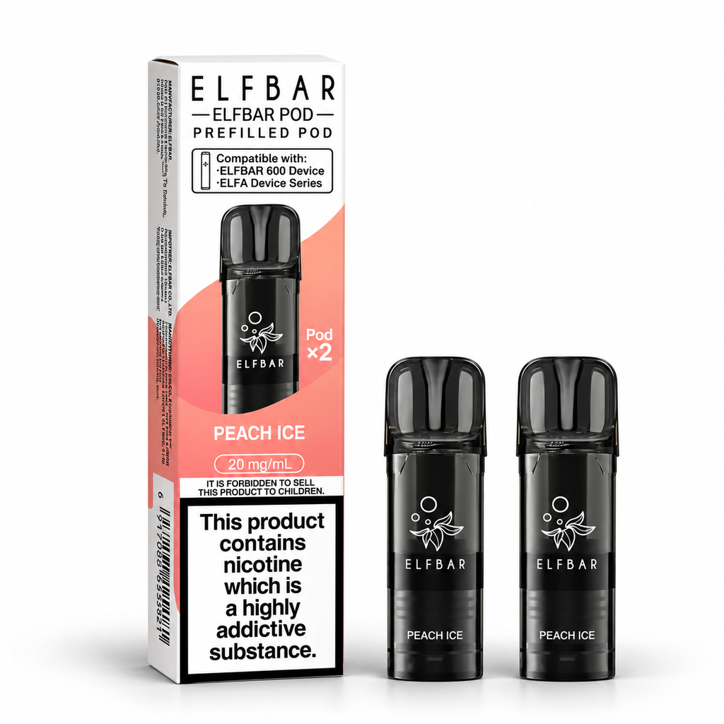 Elf Bar 600 2ml Prefilled Replacement Vape Pods – Bulk Case of 10
