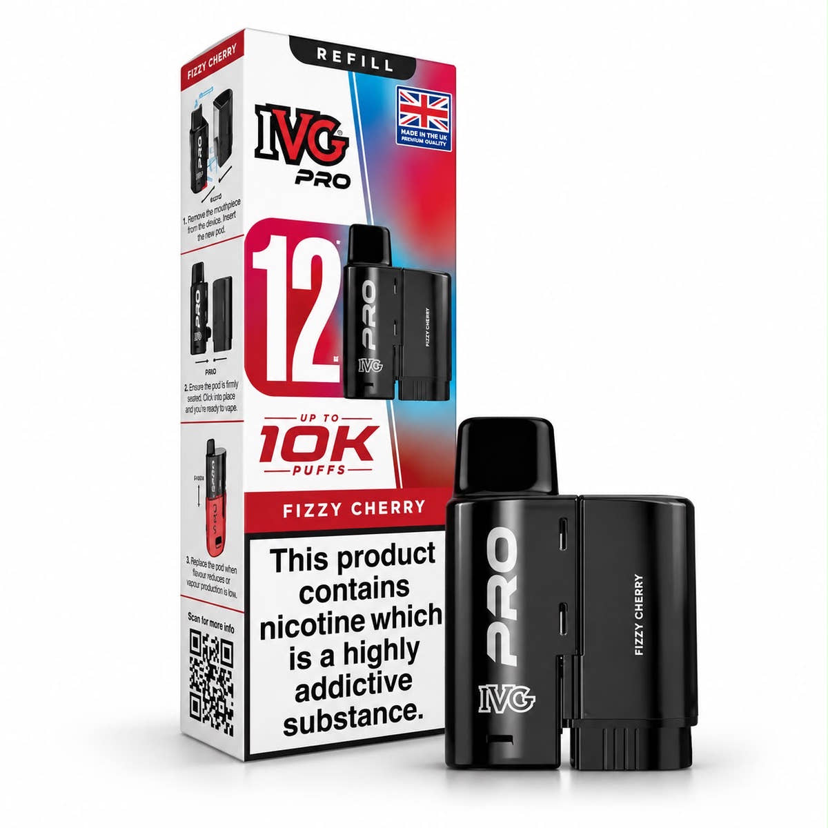 IVG Pro 12 Prefilled Replacement Vape Pods – Box of 5 Cartridges