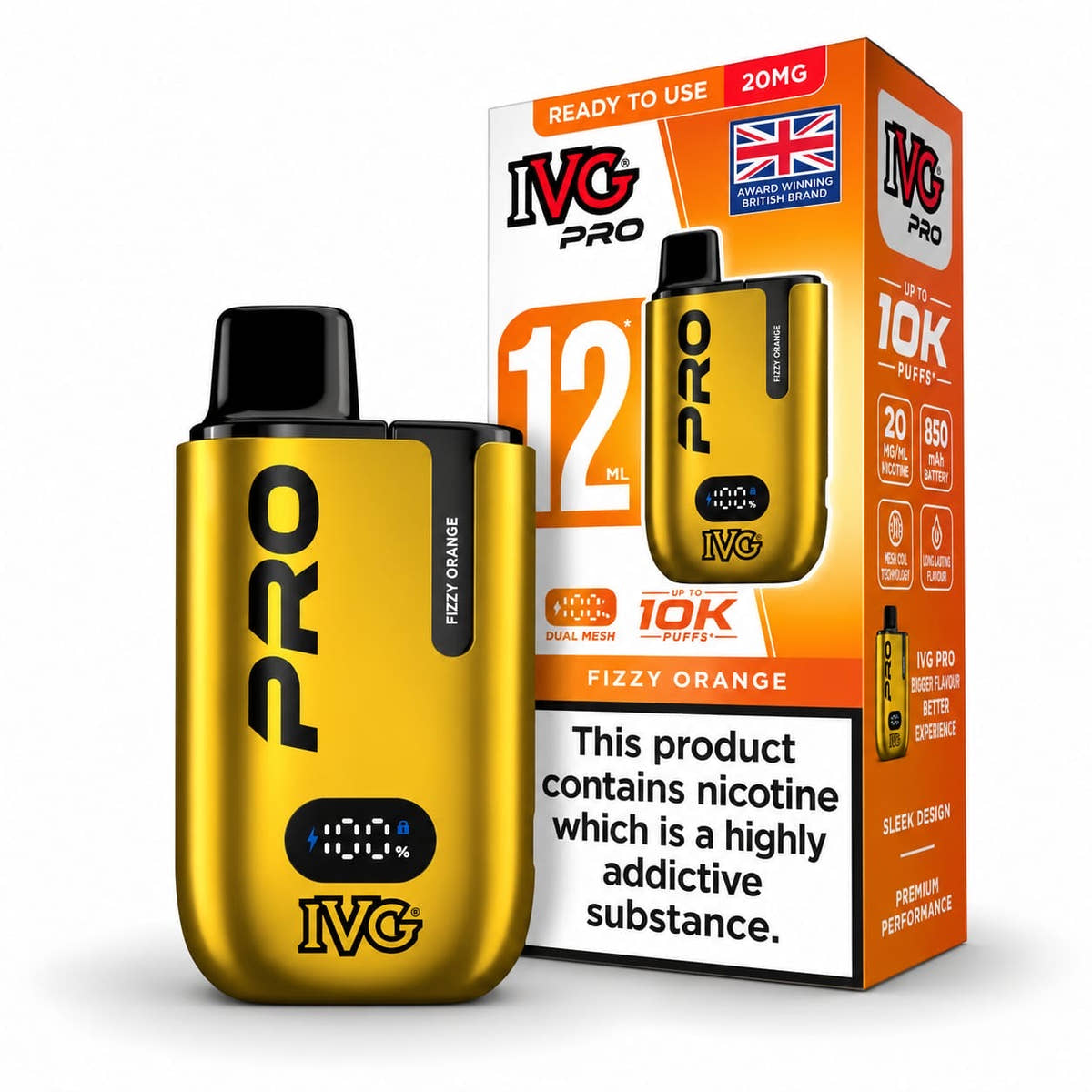 IVG Pro 12 Edition Rechargeable Prefilled Vape Kit – Case of 5 Devices Wholesale price