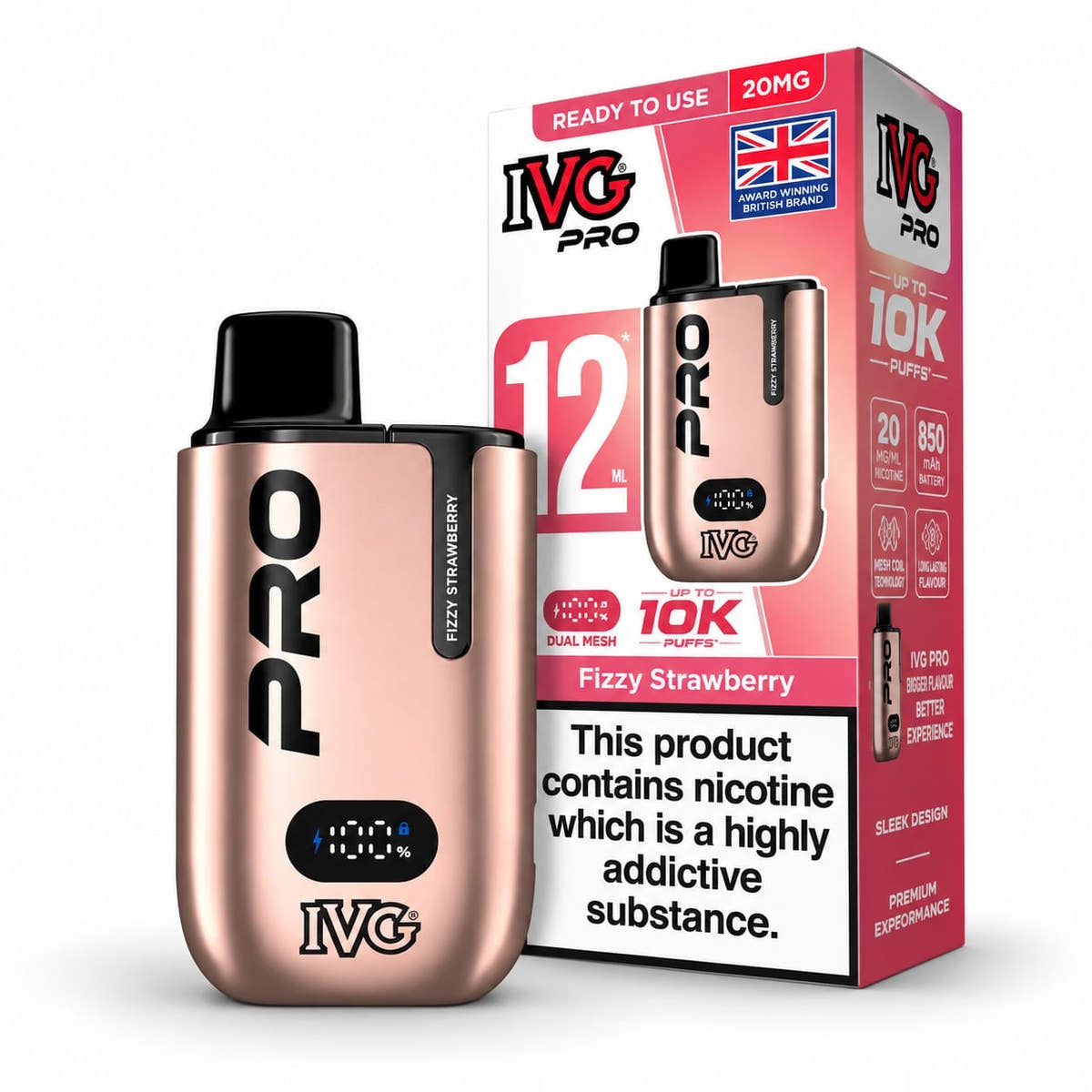 IVG Pro 12 Edition Rechargeable Prefilled Vape Kit – Case of 5 Devices Wholesale price