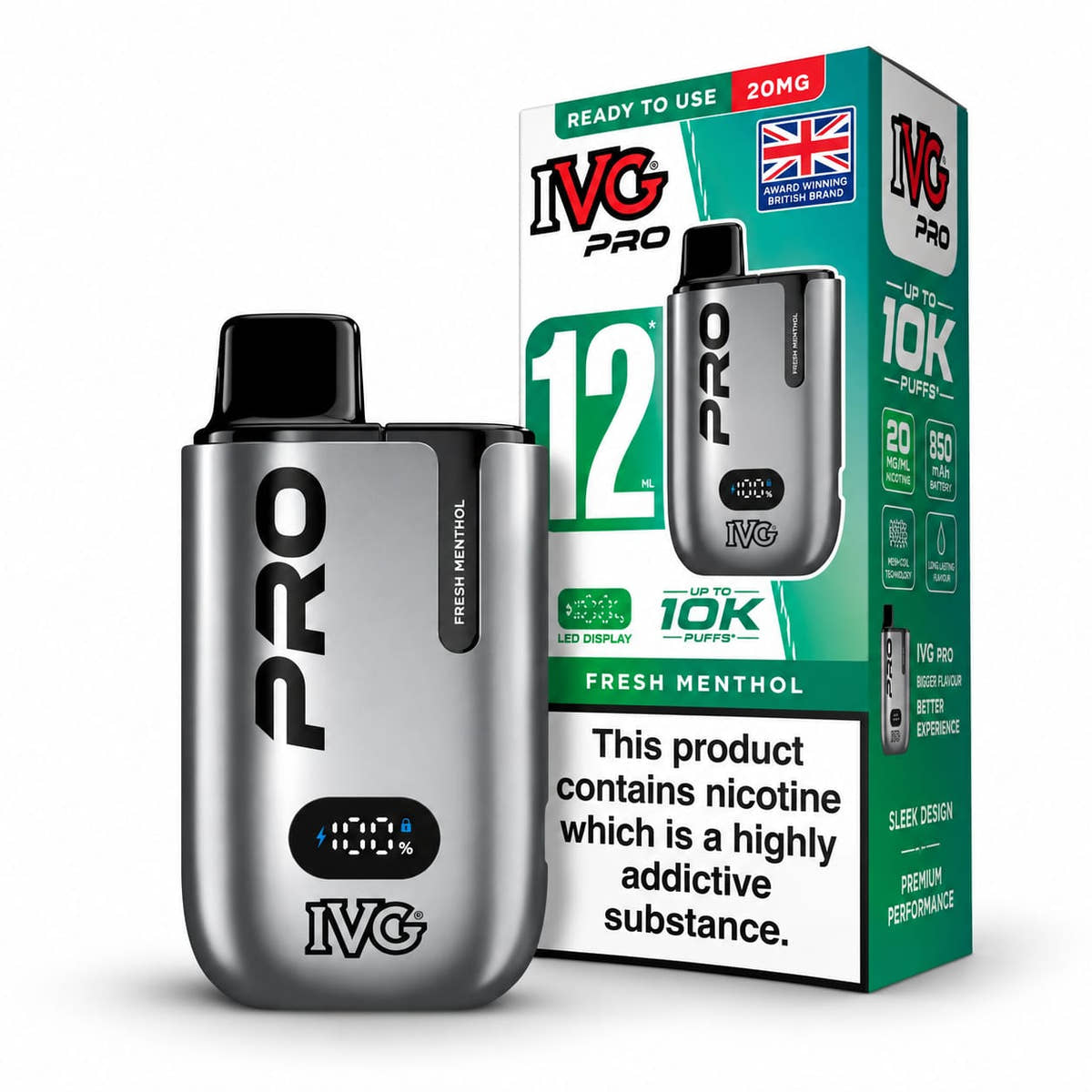 IVG Pro 12 Edition Rechargeable Prefilled Vape Kit – Case of 5 Devices Wholesale price