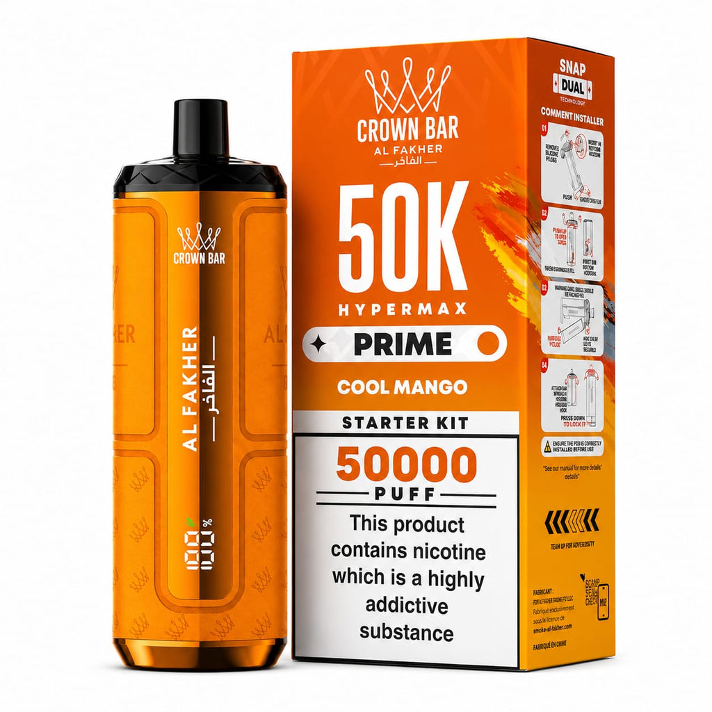 Crown Bar Al Fakher HyperMax Prime 50000 Puff Prefilled Vape Device – Case of 5