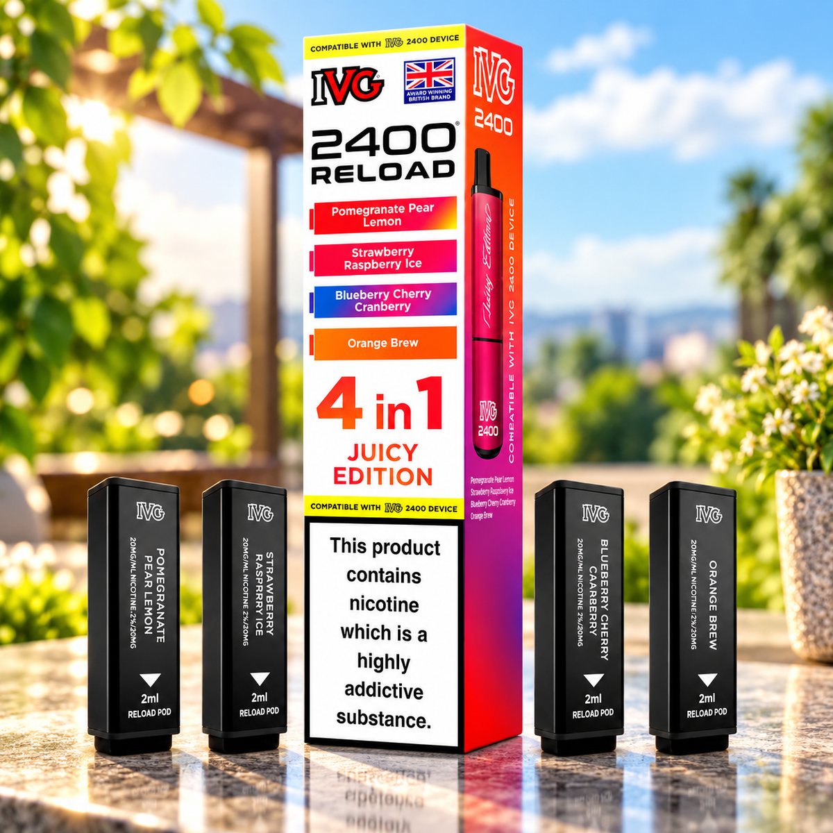 IVG 2400 Reloaded 4-in-1 Prefilled Replacement Vape Pods – Pack of 5
