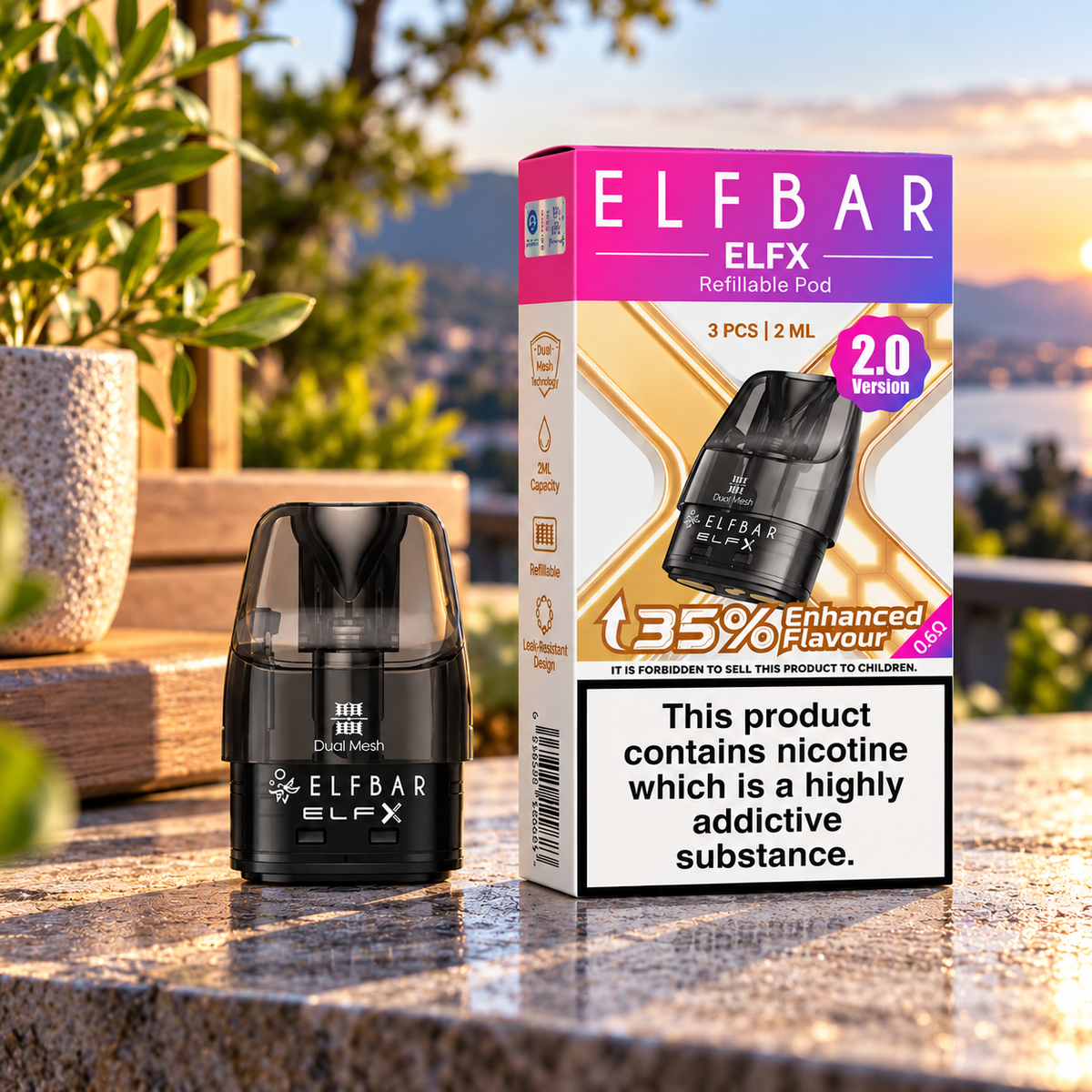 Elfbar ELFX 2.0 Refillable Replacement Pods - Pack of 3