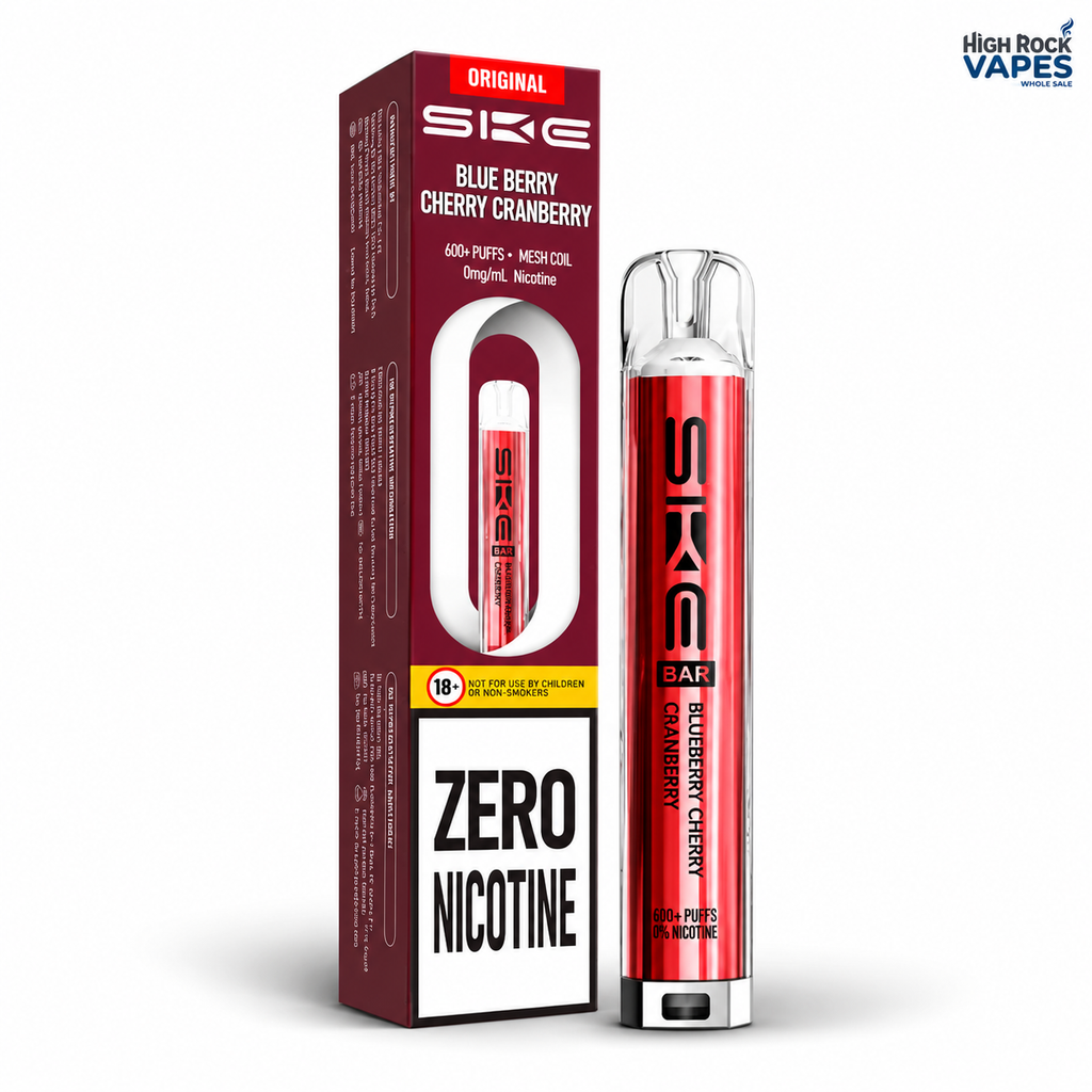 SKE Crystal Bar 600 Zero Nicotine Disposable Vapes - Box of 10