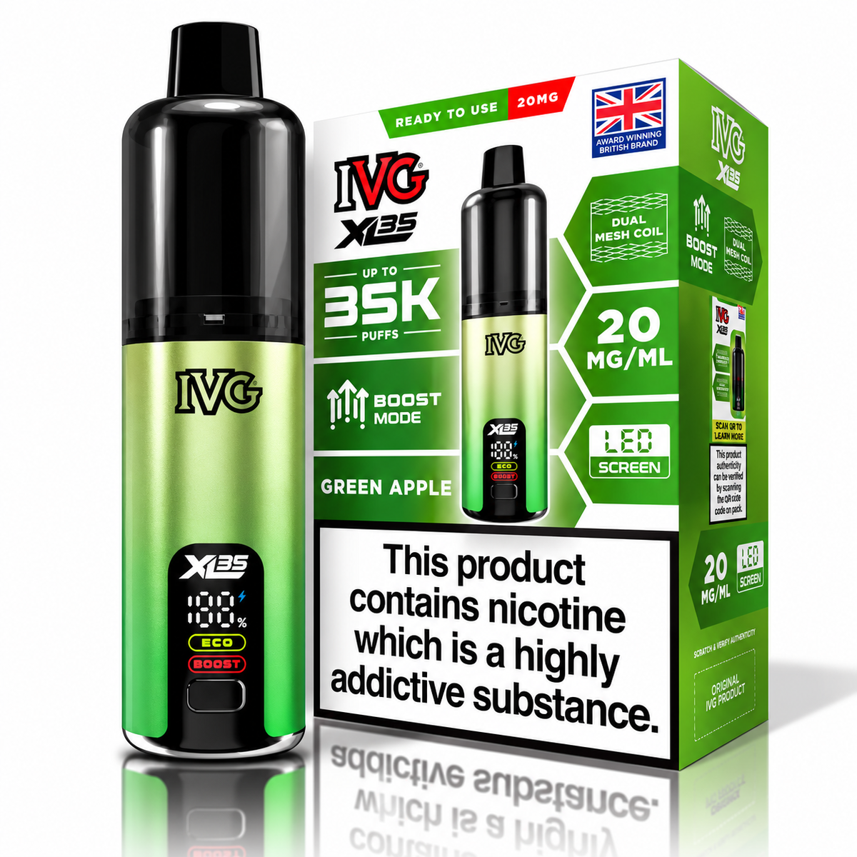 IVG XL 35000 Puff Prefilled Rechargeable Vape Kit – Box of 5 Devices