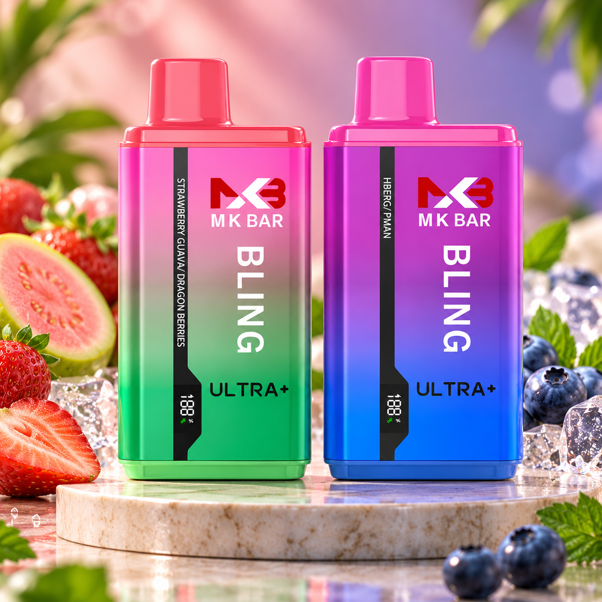 MK Bar Bling Ultra+ 15000 Puffs Zero Nicotine Disposable Vape - Pack of 5