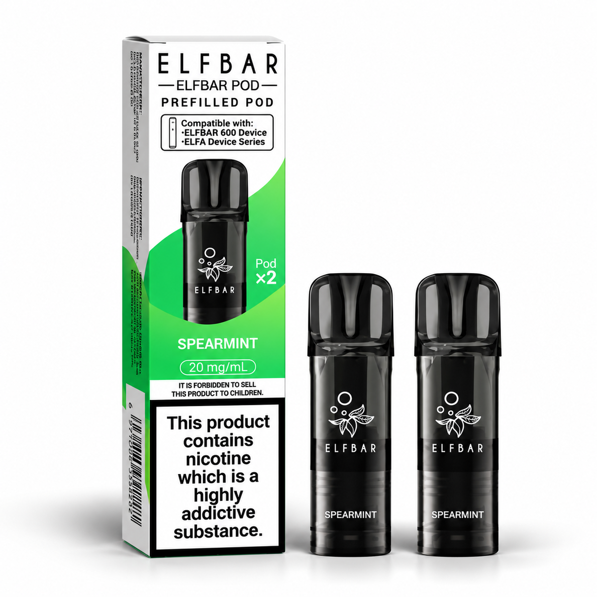 Elf Bar 600 2ml Prefilled Replacement Vape Pods – Bulk Case of 10