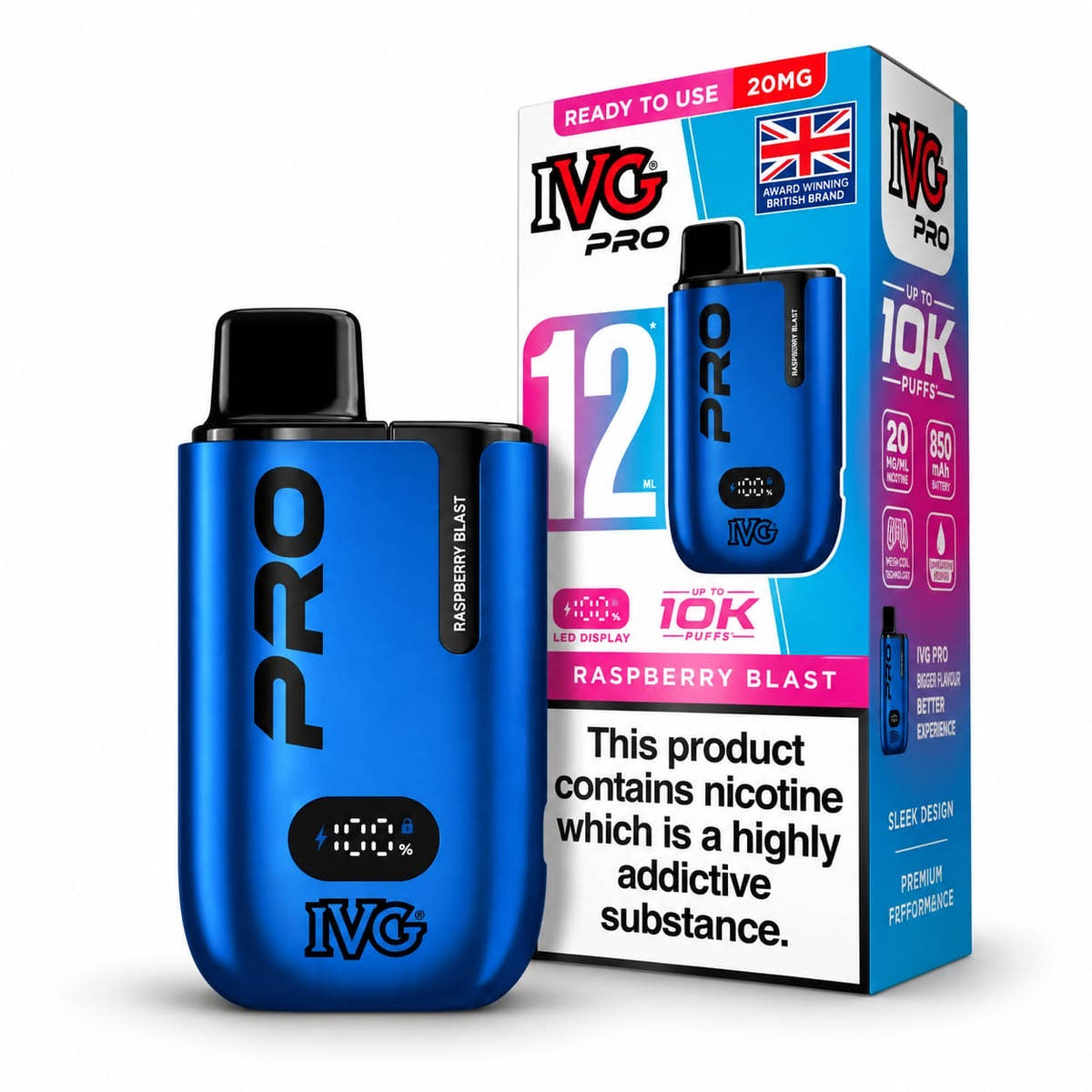 IVG Pro 12 Edition Rechargeable Prefilled Vape Kit – Case of 5 Devices Wholesale price