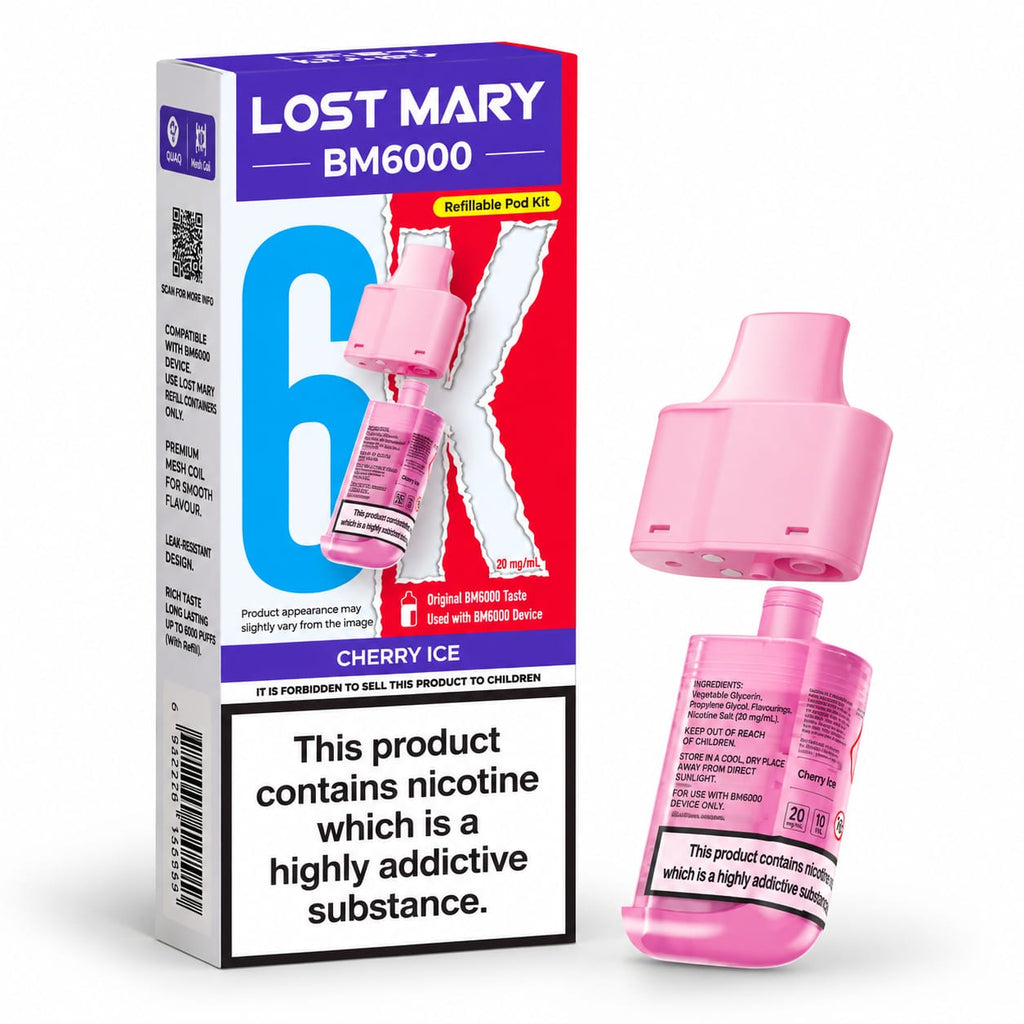 Lost Mary BM6000 Prefilled Replacement Vape Pods – Pack of 5 Cartridges