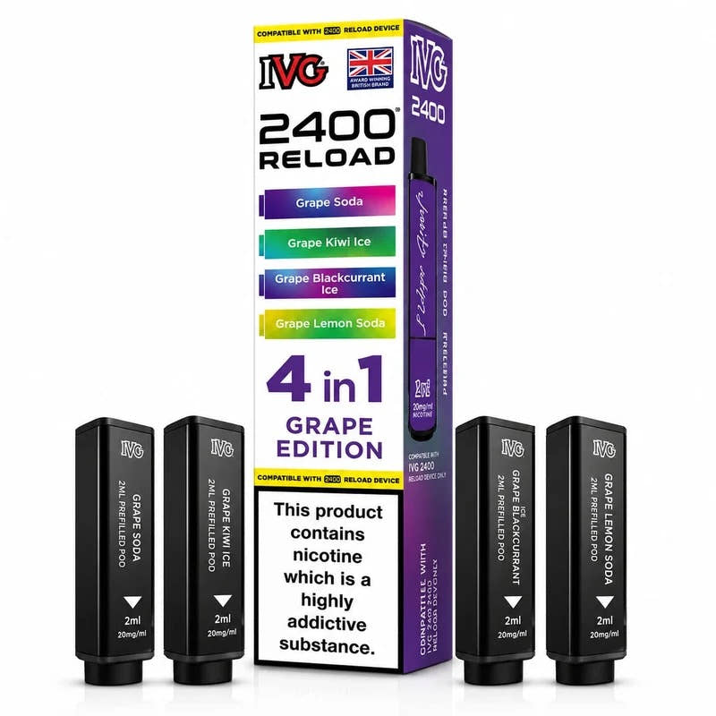 IVG 2400 Reloaded 4-in-1 Prefilled Replacement Vape Pods – Pack of 5