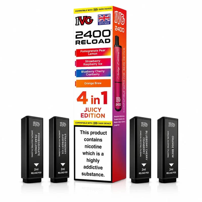 IVG 2400 Reloaded 4-in-1 Prefilled Replacement Vape Pods – Pack of 5